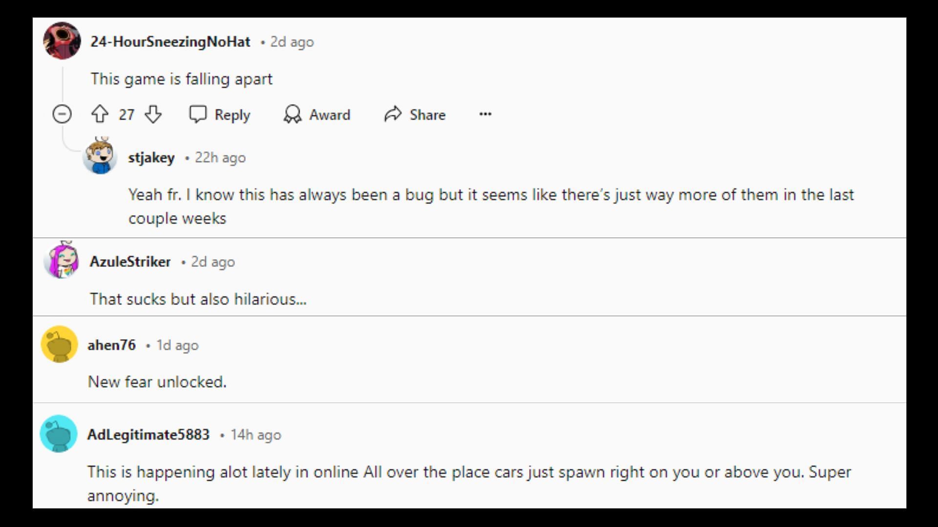 Grand Theft Auto fans react to the train glitch (Images via Reddit)